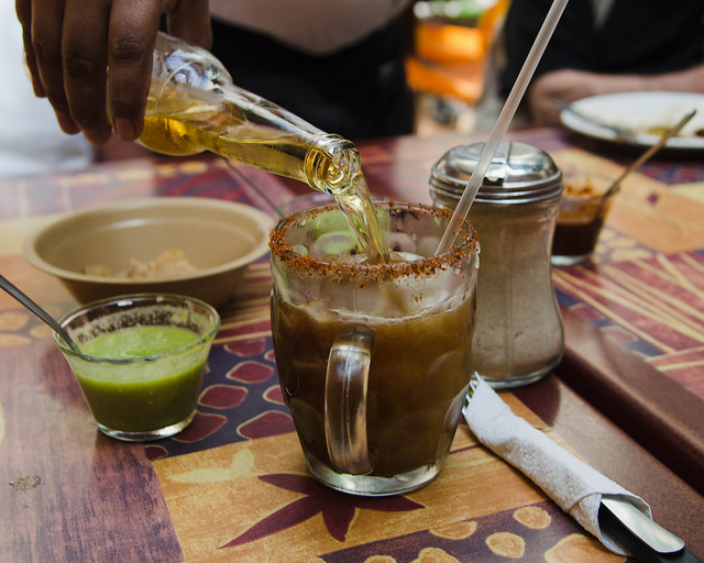 Spicy beer originated from the traditional Mexican drink, the michelada