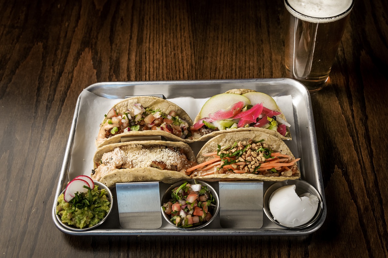 Spicy beer pairs perfectly with a classic Mexican meal like tacos or fajitas