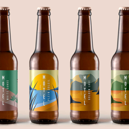 Motel beer design works because of consistency and font choices